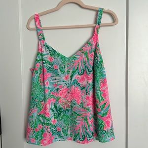 NWT Lilly Pulitzer Amalfi Blue Leaf It Wild tank with adjustable straps Medium